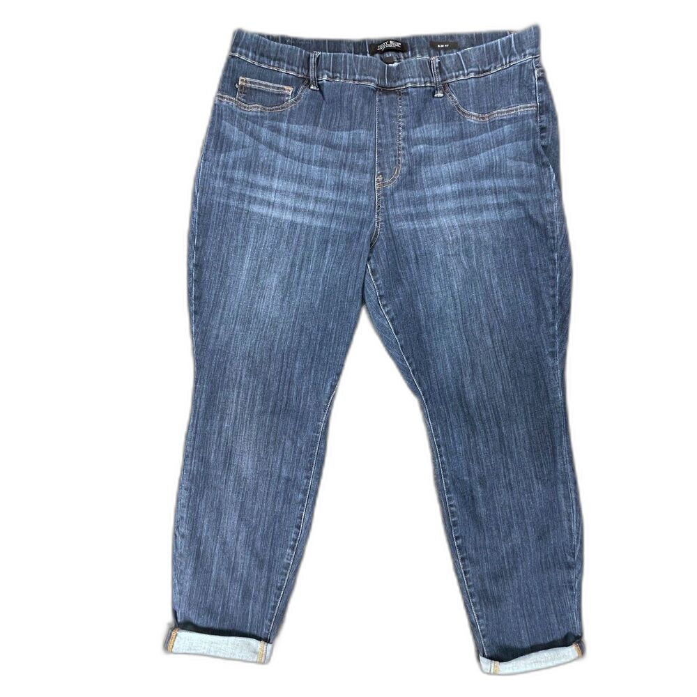 Judy Blue Pull On Jeans Plus Size 22W Dark Wash High Stretch Comfort Curvy Denim